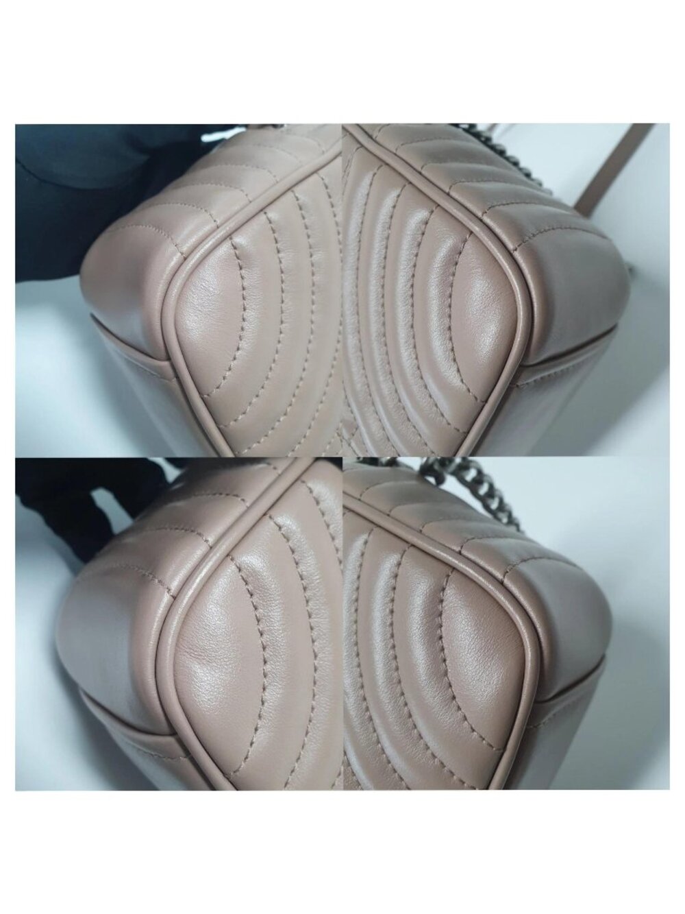 Authentic Prada Diagramme Camera Bag Nude Beige Leather Crossbody Chain Luxury - Picture 6 of 11